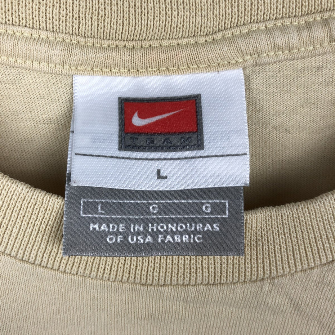 Nike NIKE TEAM College T-shirt, Men's L size cotton unbleached Vintage Second Hand