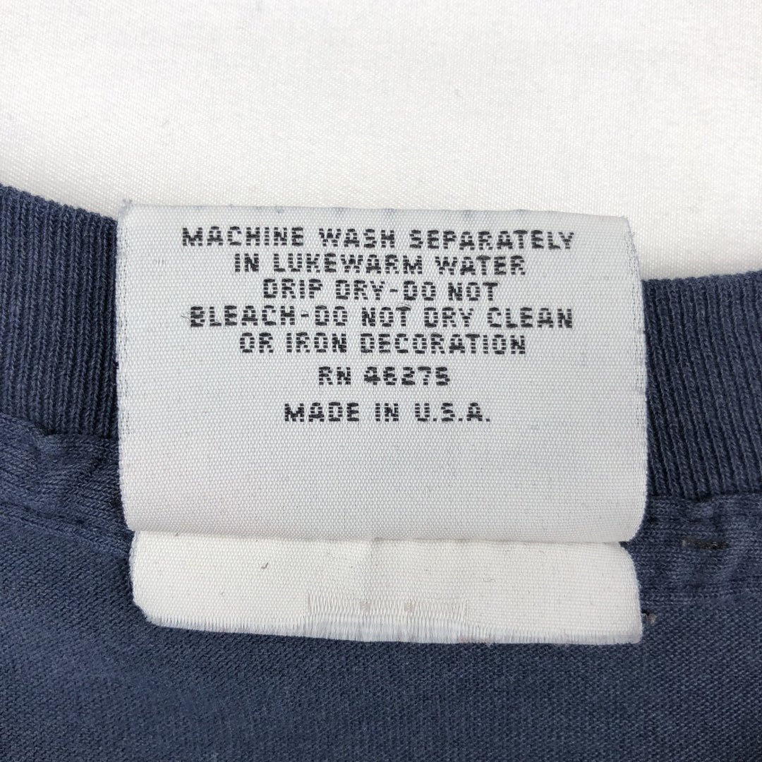 College Lame College T-shirt, Made in USA, Men's Size L cotton navy blue type Vintage Second Hand