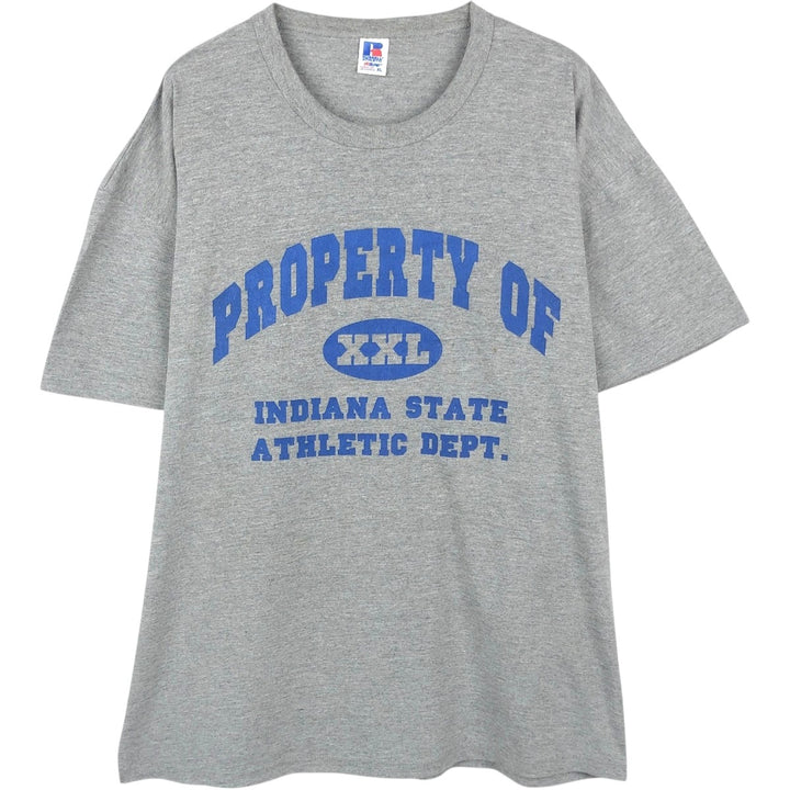 90'S Russell College T-shirt, Made in USA, Men's XL, Vintage cotton gray type Vintage Second Hand