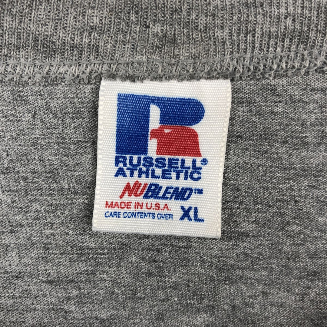 90'S Russell College T-shirt, Made in USA, Men's XL, Vintage cotton gray type Vintage Second Hand