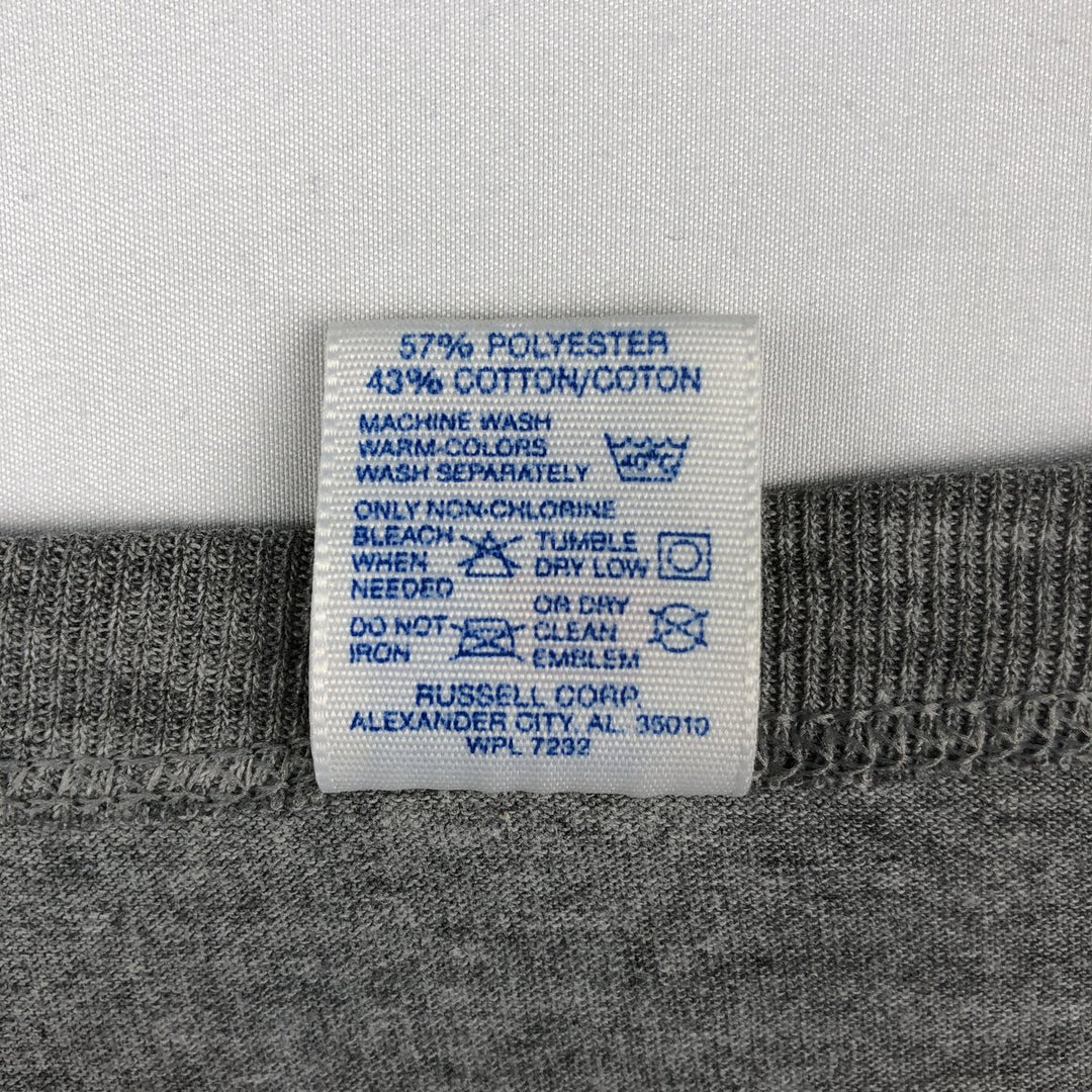 90'S Russell College T-shirt, Made in USA, Men's XL, Vintage cotton gray type Vintage Second Hand