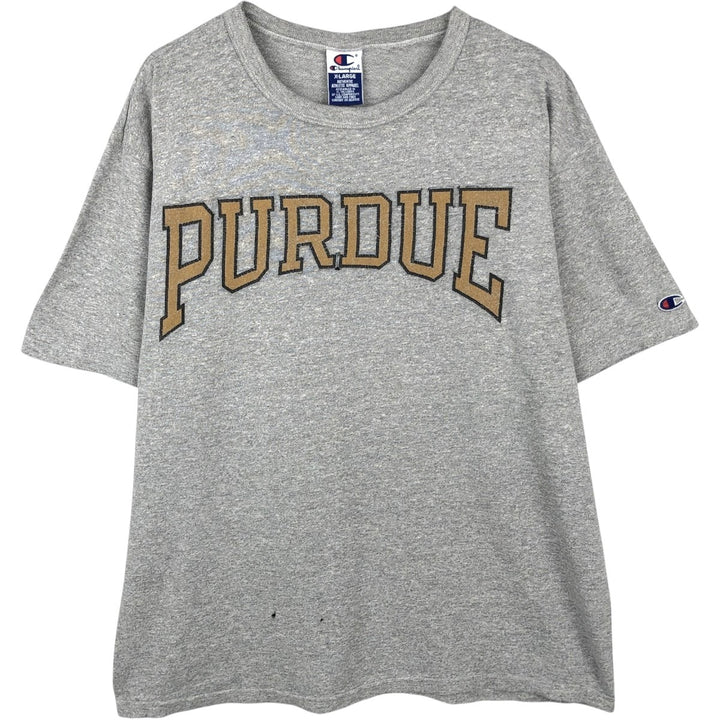 90'S Champion Authentic Athletic Apparel Purdue University College T-Shirt, Men's Size XL (Equivalent), Vintage cotton gray type Vintage Second Hand