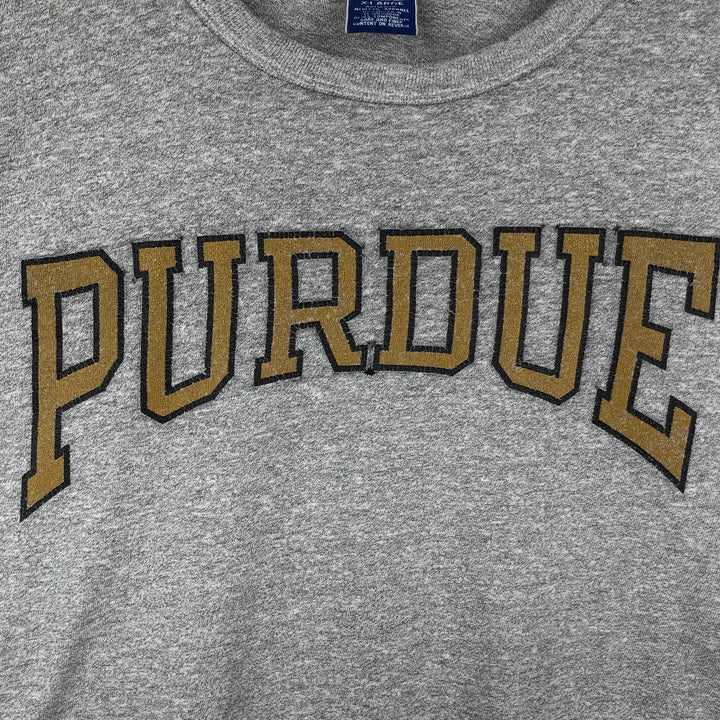 90'S Champion Authentic Athletic Apparel Purdue University College T-Shirt, Men's Size XL (Equivalent), Vintage cotton gray type Vintage Second Hand