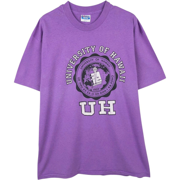 80'S Hanes Fifty-Fifty Blue Tag College T-Shirt, Made in USA, Men's XL equivalent, Vintage cotton purple type Vintage Second Hand