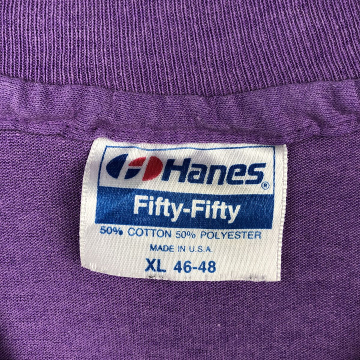 80'S Hanes Fifty-Fifty Blue Tag College T-Shirt, Made in USA, Men's XL equivalent, Vintage cotton purple type Vintage Second Hand