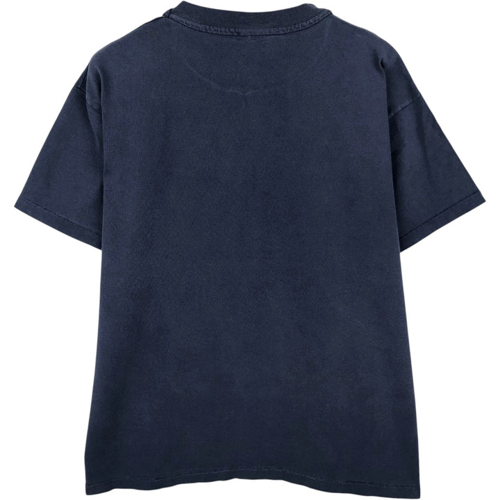 90'S Hanes Champknit College T-shirt, Made in USA, Men's Size L (approx.), Vintage cotton navy blue type Vintage Second Hand