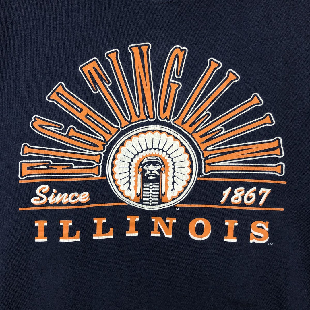 90'S Hanes Champknit College T-shirt, Made in USA, Men's Size L (approx.), Vintage cotton navy blue type Vintage Second Hand