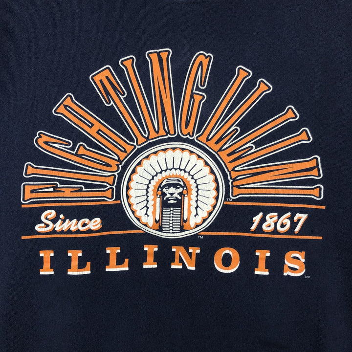 90'S Hanes Champknit College T-shirt, Made in USA, Men's Size L (approx.), Vintage cotton navy blue type Vintage Second Hand