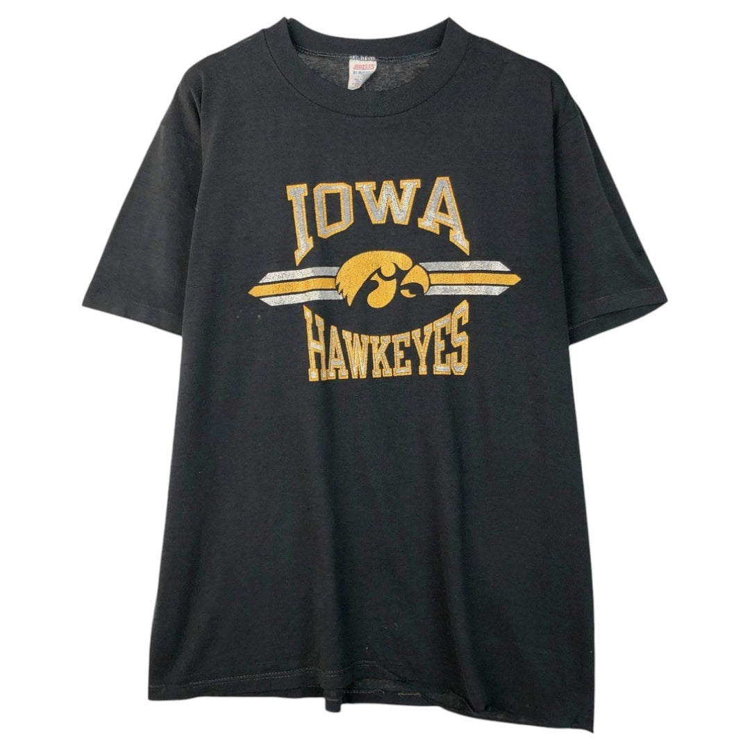 Vintage 90'S Jerzees college T-shirt, made in the USA, size L, men's polyester black type Vintage Second Hand