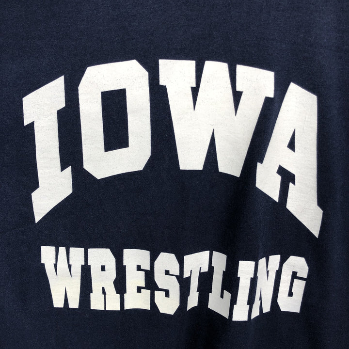 90'S Fruit of the Loom Best Iowa University College T-Shirt, Made in USA, Men's Size L (approx.), Vintage cotton navy blue type Vintage Second Hand