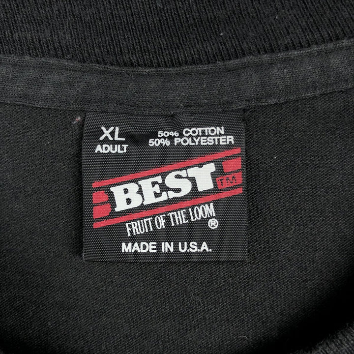 90'S Fruit of the Loom Best College T-Shirt, Made in USA, Men's XL equivalent, Vintage cotton black type Vintage Second Hand