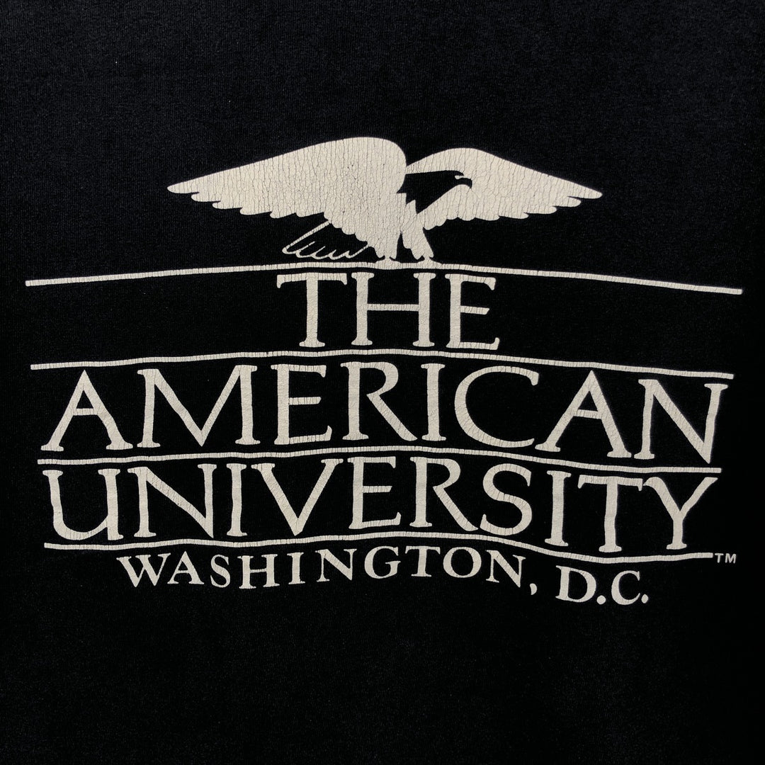90'S Champion College T-shirt, Made in USA, Men's L size, Vintage cotton navy blue type Vintage Second Hand