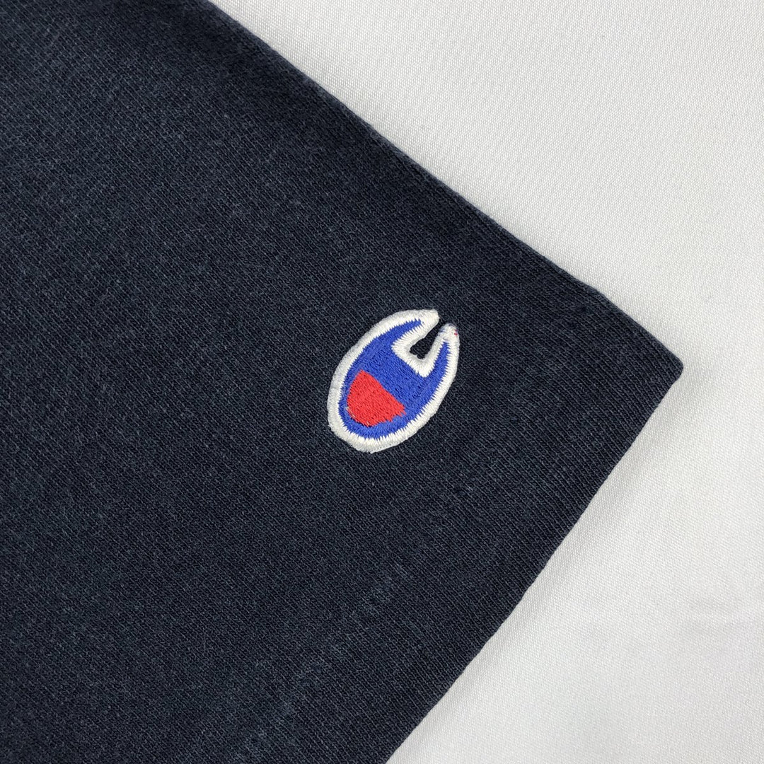 90'S Champion College T-shirt, Made in USA, Men's L size, Vintage cotton navy blue type Vintage Second Hand
