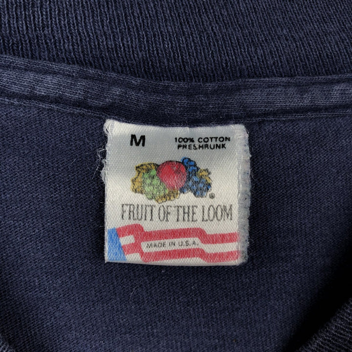 90'S Fruit of the Loom College T-Shirt, Made in USA, Men's Size M (approx.), Vintage cotton navy blue type Vintage Second Hand