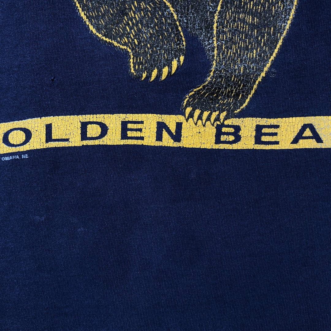 90'S Fruit of the Loom College T-Shirt, Made in USA, Men's Size M (approx.), Vintage cotton navy blue type Vintage Second Hand