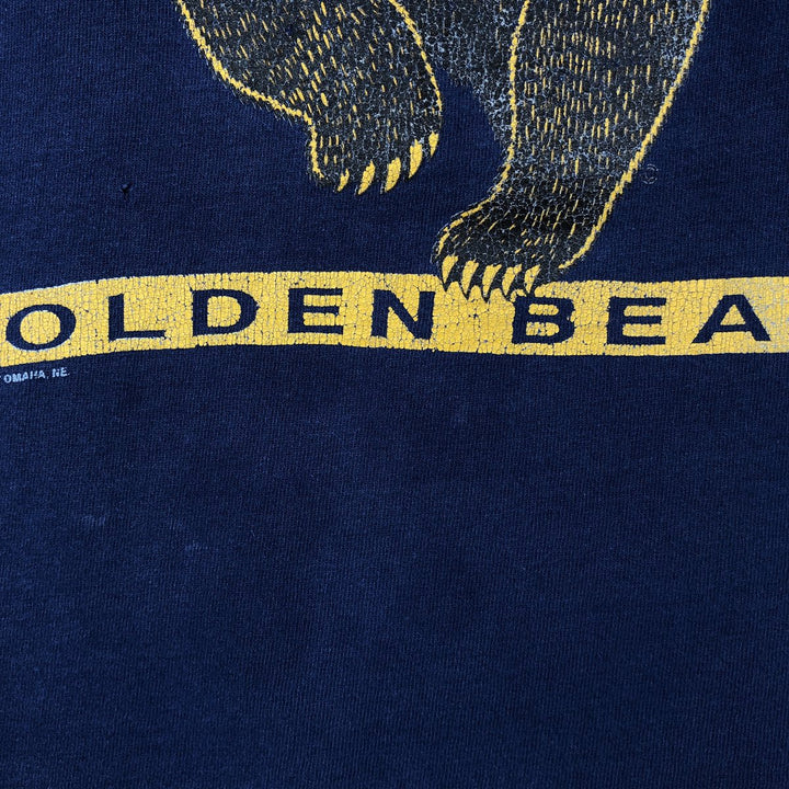 90'S Fruit of the Loom College T-Shirt, Made in USA, Men's Size M (approx.), Vintage cotton navy blue type Vintage Second Hand