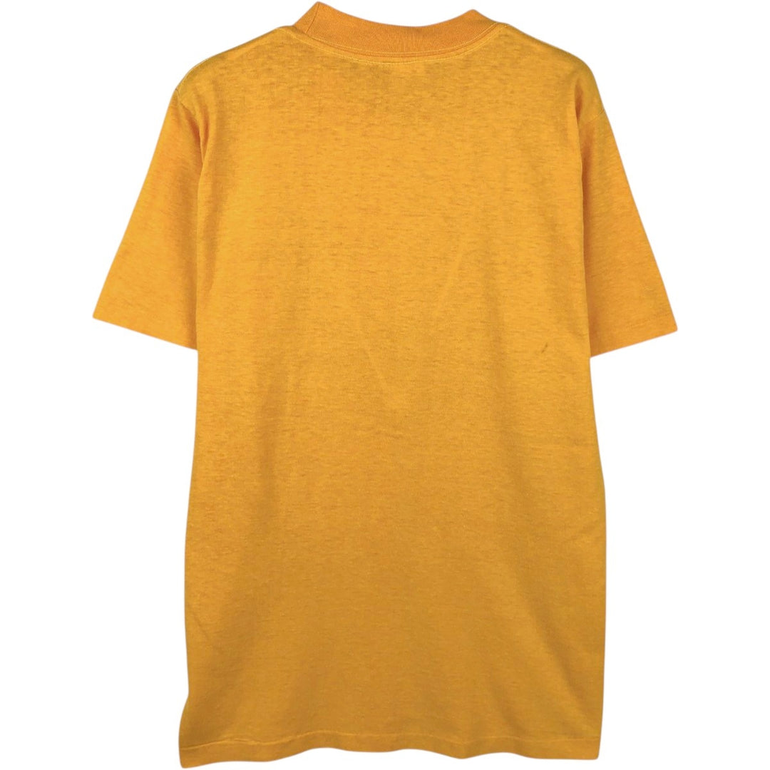 80'S T-PLUS College T-Shirt, Men's Size L (Equivalent), Vintage cotton yellow type Vintage Second Hand