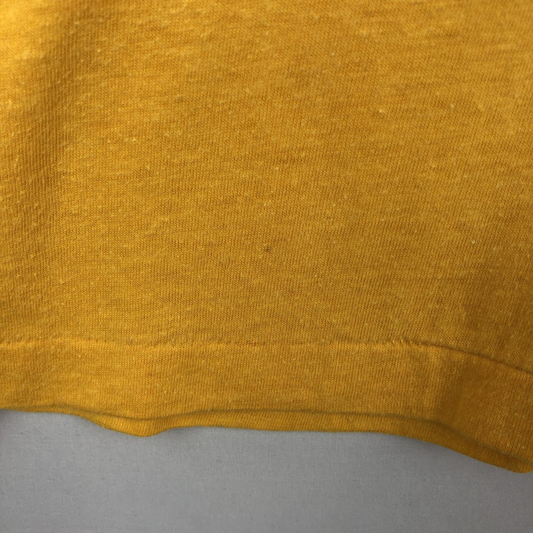 80'S T-PLUS College T-Shirt, Men's Size L (Equivalent), Vintage cotton yellow type Vintage Second Hand