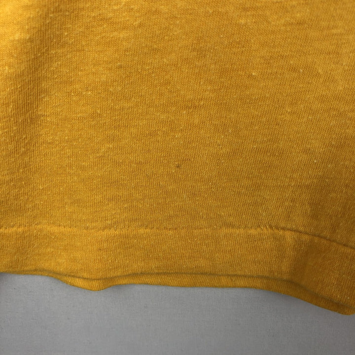 80'S T-PLUS College T-Shirt, Men's Size L (Equivalent), Vintage cotton yellow type Vintage Second Hand