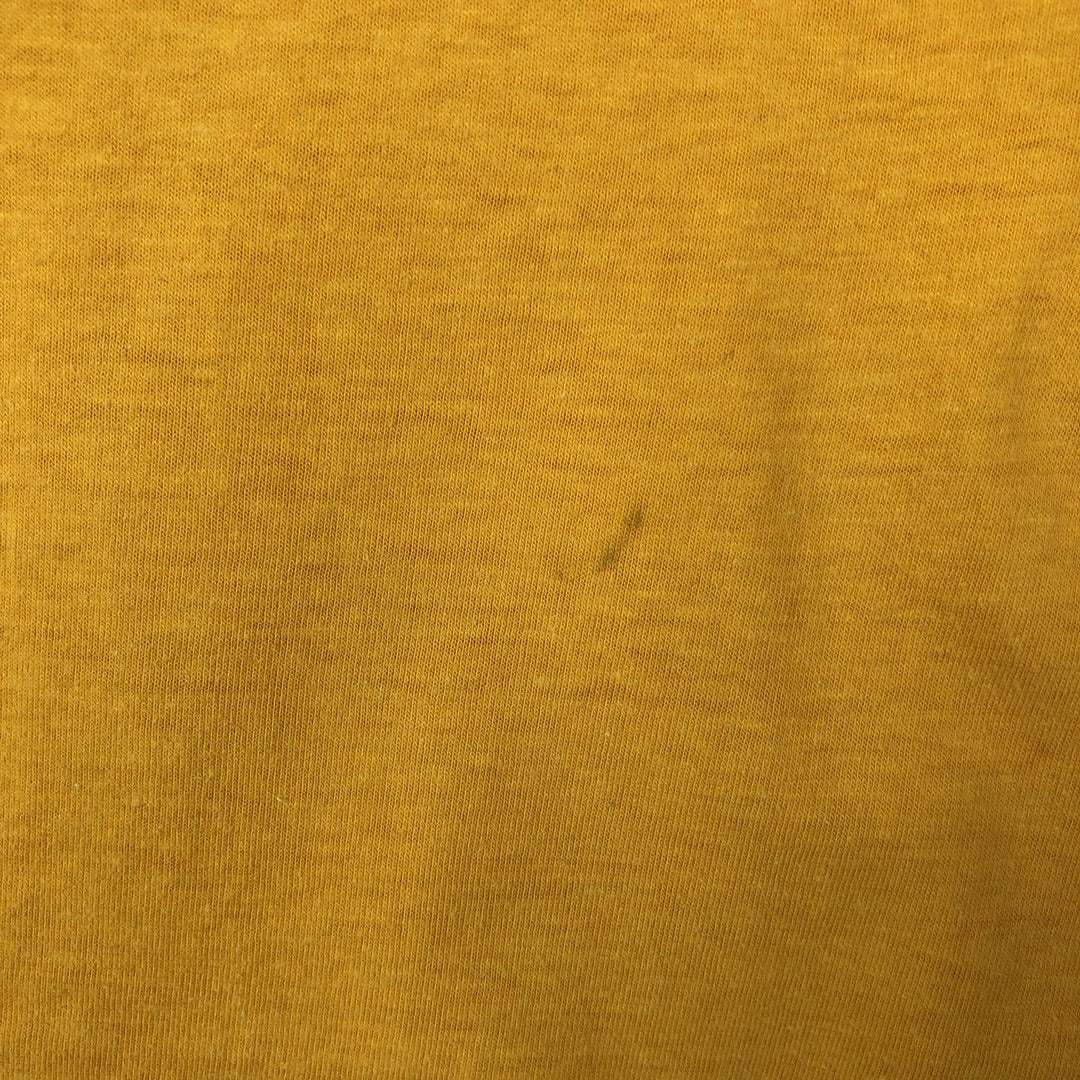 80'S T-PLUS College T-Shirt, Men's Size L (Equivalent), Vintage cotton yellow type Vintage Second Hand