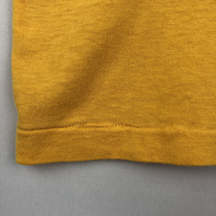 80'S T-PLUS College T-Shirt, Men's Size L (Equivalent), Vintage cotton yellow type Vintage Second Hand