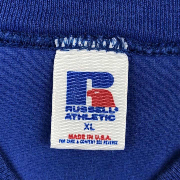 90'S Russell College T-shirt, Made in USA, Men's XL, Vintage cotton blue type Vintage Second Hand