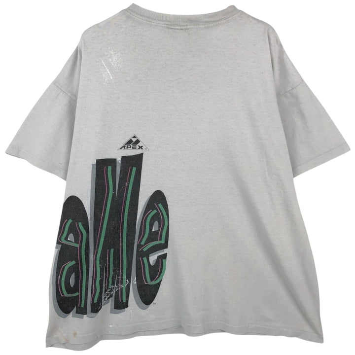 90'S APEX ONE Notre Dame University Fighting Irish College T-Shirt, Made in USA, Men's XL equivalent, Vintage cotton pale white type Vintage Second Hand