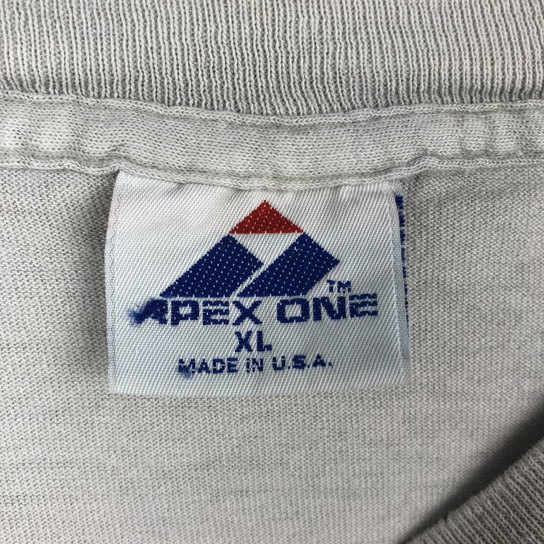 90'S APEX ONE Notre Dame University Fighting Irish College T-Shirt, Made in USA, Men's XL equivalent, Vintage cotton pale white type Vintage Second Hand