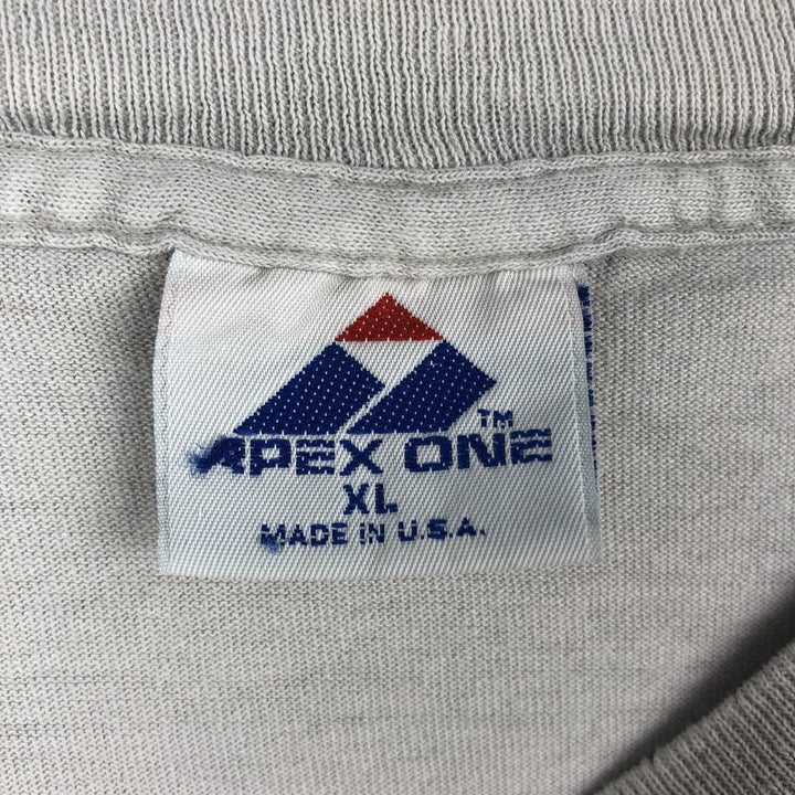 90'S APEX ONE Notre Dame University Fighting Irish College T-Shirt, Made in USA, Men's XL equivalent, Vintage cotton pale white type Vintage Second Hand