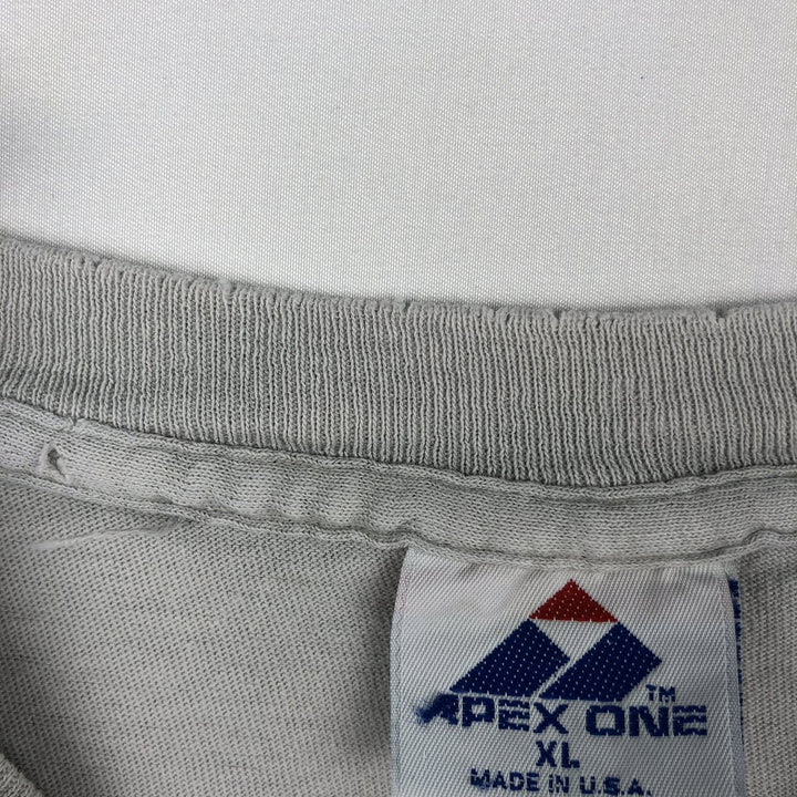 90'S APEX ONE Notre Dame University Fighting Irish College T-Shirt, Made in USA, Men's XL equivalent, Vintage cotton pale white type Vintage Second Hand