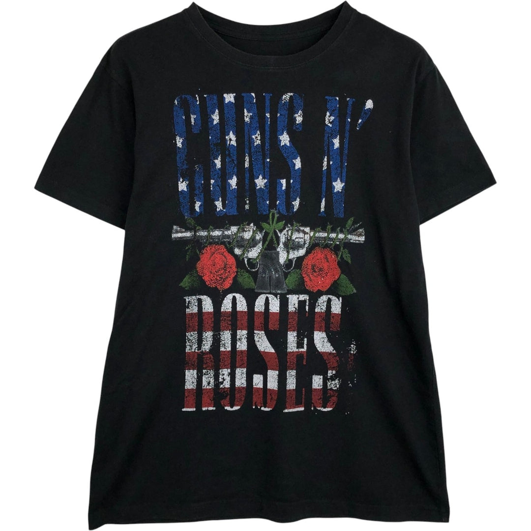 GUNS N' ROSES Guns N' Roses Band T-shirt Band Tee Men's M size cotton black type Vintage Second Hand