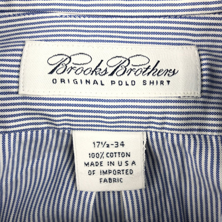 Brooks Brothers Long Sleeve Button-Down Striped Shirt Made in USA Men's XL cotton navy blue type Vintage Second Hand