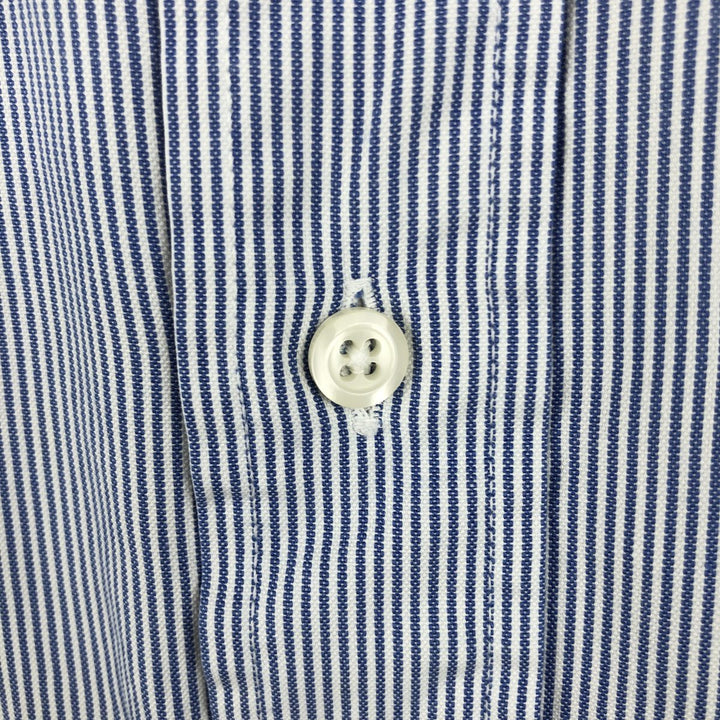 Brooks Brothers Long Sleeve Button-Down Striped Shirt Made in USA Men's XL cotton navy blue type Vintage Second Hand