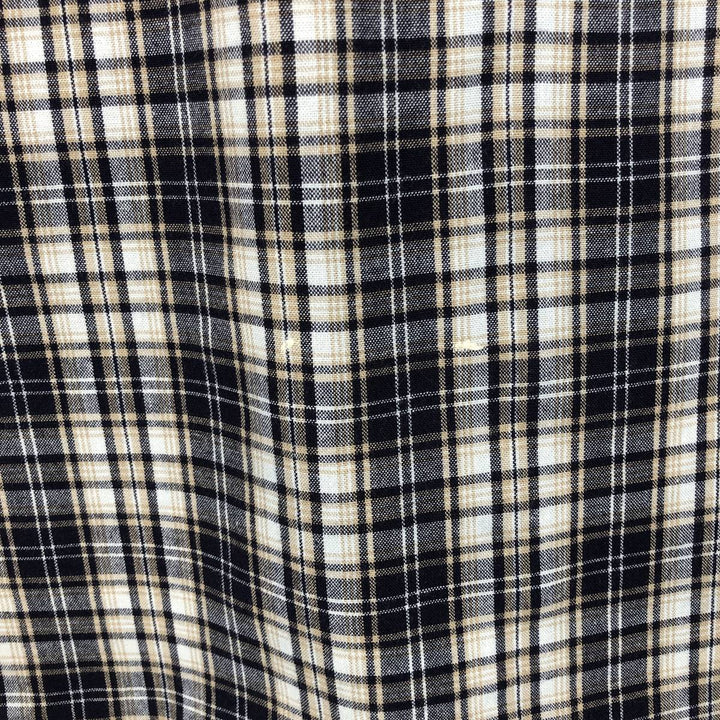 Eddie Bauer Long Sleeve Button-Down Check Shirt, Men's Size L cotton navy blue type Vintage Second Hand