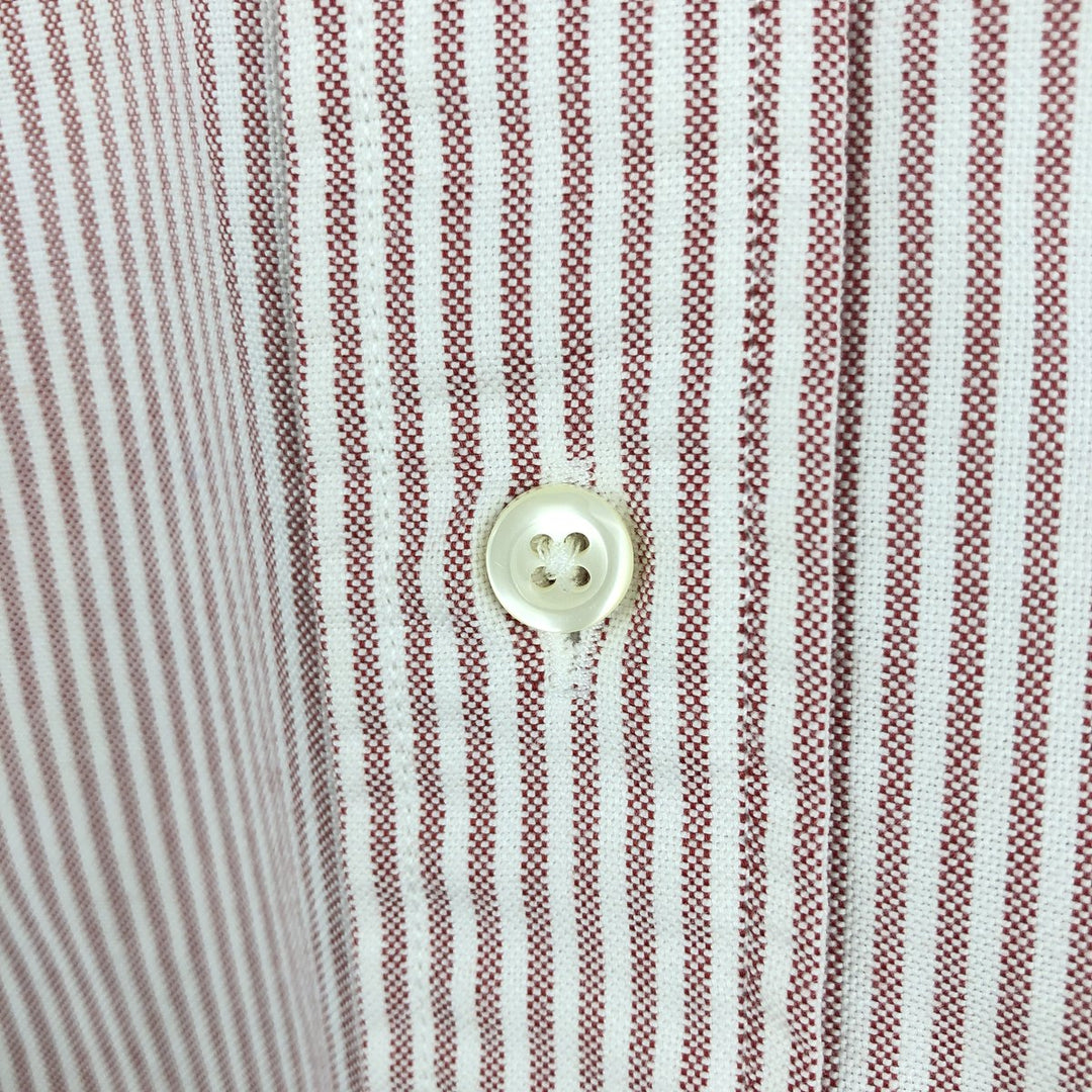 Brooks Brothers Est.1818 Makers and Merchants Long-Sleeve Button-Down Striped Shirt, Made in USA, Men's Size XL (approx.) Supima Cotton red type Vintage Second Hand