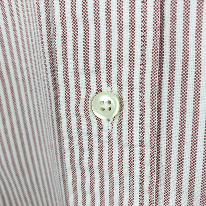 Brooks Brothers Est.1818 Makers and Merchants Long-Sleeve Button-Down Striped Shirt, Made in USA, Men's Size XL (approx.) Supima Cotton red type Vintage Second Hand