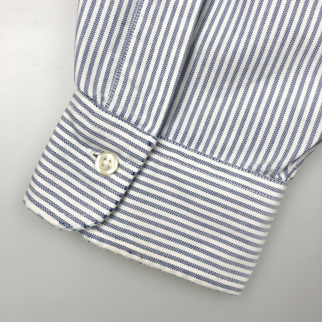 Brooks Brothers Est.1818 Long Sleeve Button-Down Striped Shirt Made in USA Men's XL Supima Cotton white type Vintage Second Hand