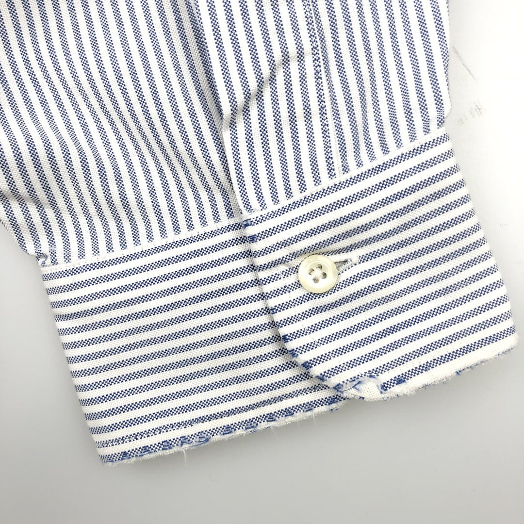 Brooks Brothers Est.1818 Long Sleeve Button-Down Striped Shirt Made in USA Men's XL Supima Cotton white type Vintage Second Hand