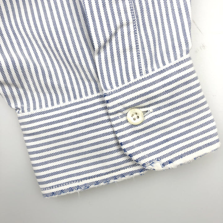 Brooks Brothers Est.1818 Long Sleeve Button-Down Striped Shirt Made in USA Men's XL Supima Cotton white type Vintage Second Hand
