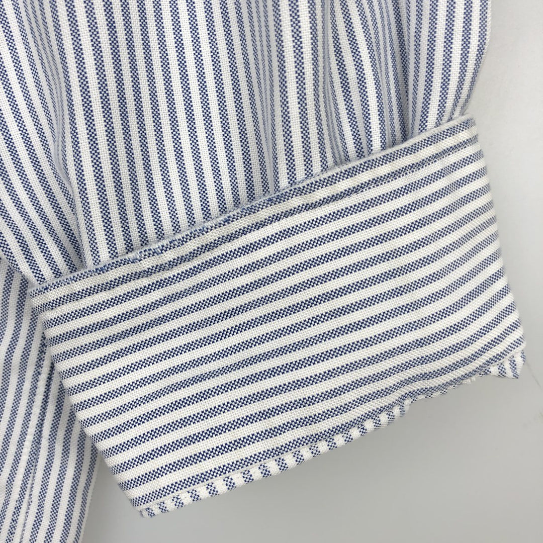 Brooks Brothers Est.1818 Long Sleeve Button-Down Striped Shirt Made in USA Men's XL Supima Cotton white type Vintage Second Hand