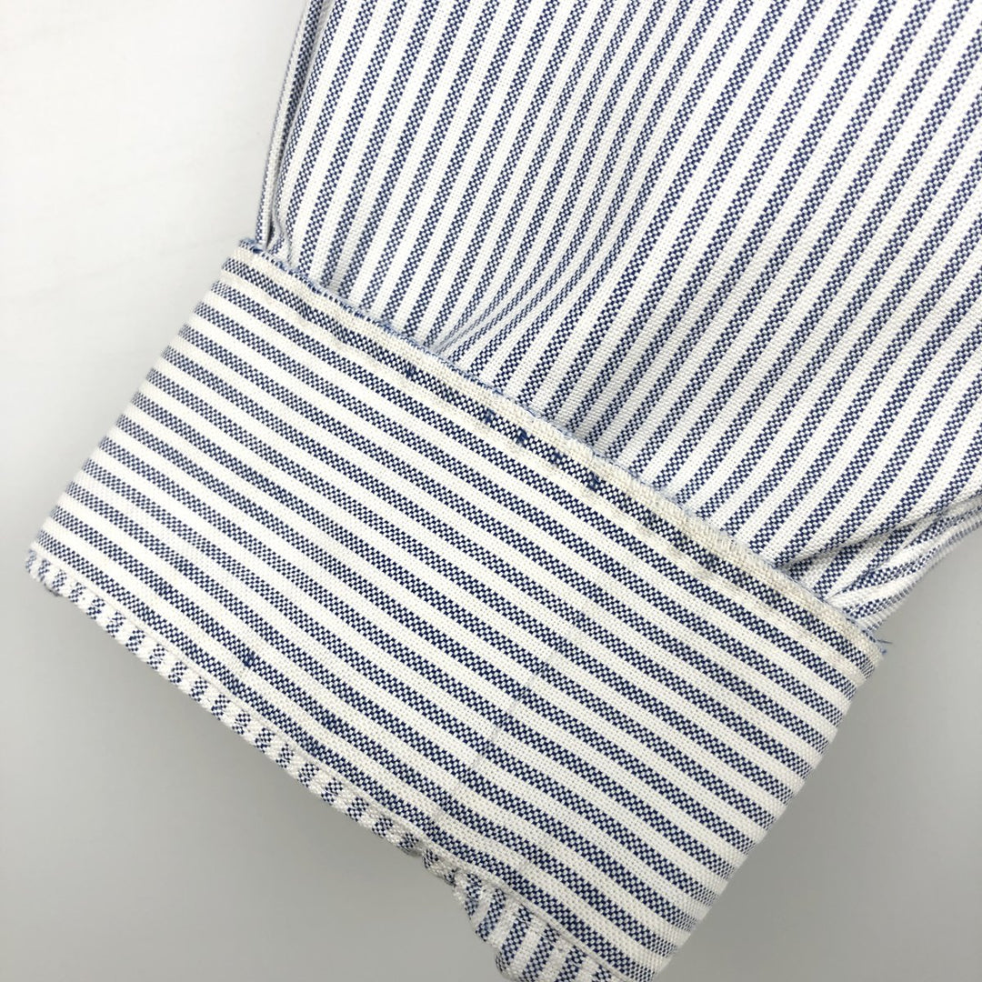 Brooks Brothers Est.1818 Long Sleeve Button-Down Striped Shirt Made in USA Men's XL Supima Cotton white type Vintage Second Hand
