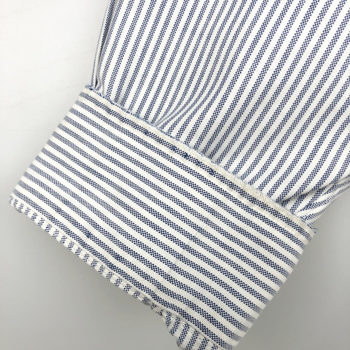 Brooks Brothers Est.1818 Long Sleeve Button-Down Striped Shirt Made in USA Men's XL Supima Cotton white type Vintage Second Hand