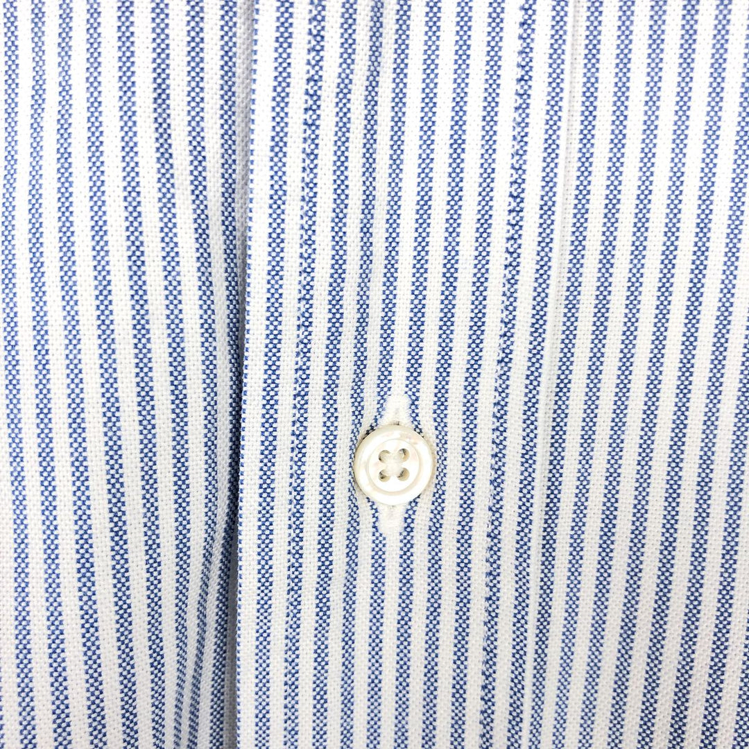 Brooks Brothers Est.1818 Madison Long-Sleeve Button-Down Striped Shirt, Made in USA, Men's Size L (approx.) Supima Cotton white type Vintage Second Hand
