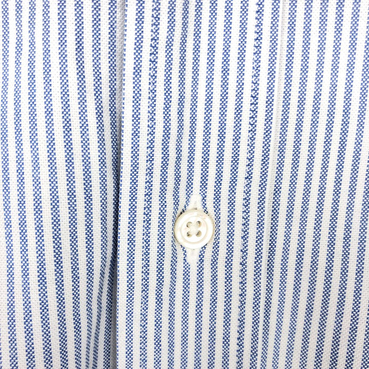 Brooks Brothers Est.1818 Madison Long-Sleeve Button-Down Striped Shirt, Made in USA, Men's Size L (approx.) Supima Cotton white type Vintage Second Hand