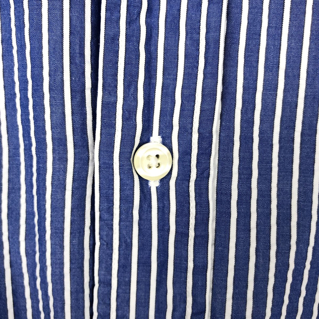Brooks Brothers 346 Seersucker Long-Sleeve Button-Down Striped Shirt, Men's Size M (approx.) cotton white type Vintage Second Hand