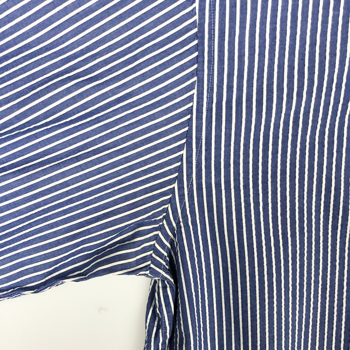 Brooks Brothers 346 Seersucker Long-Sleeve Button-Down Striped Shirt, Men's Size M (approx.) cotton white type Vintage Second Hand