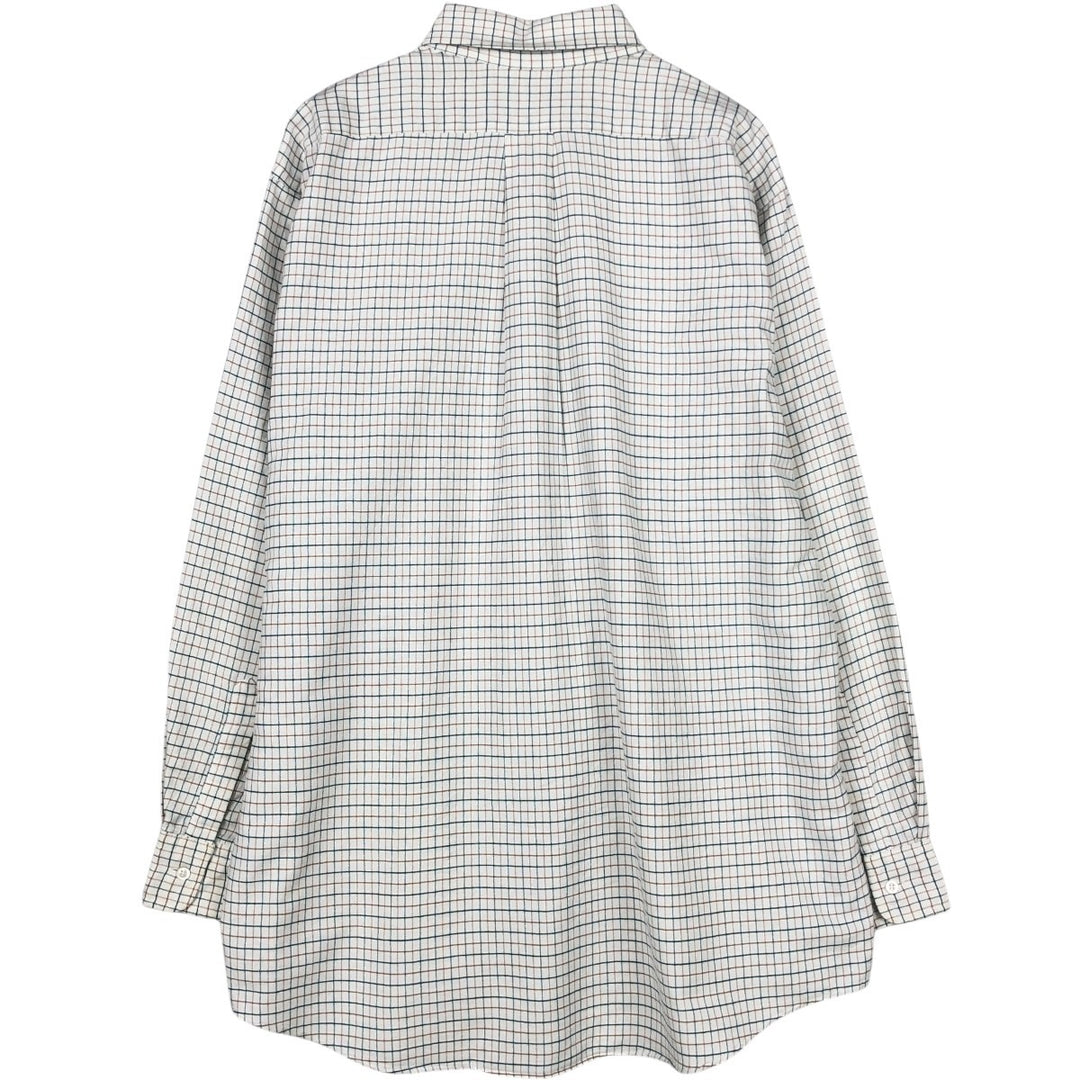 Vintage 70s-80'S LLBean long-sleeved button-down check shirt, Made in USA, Men's XL cotton white type Vintage Second Hand