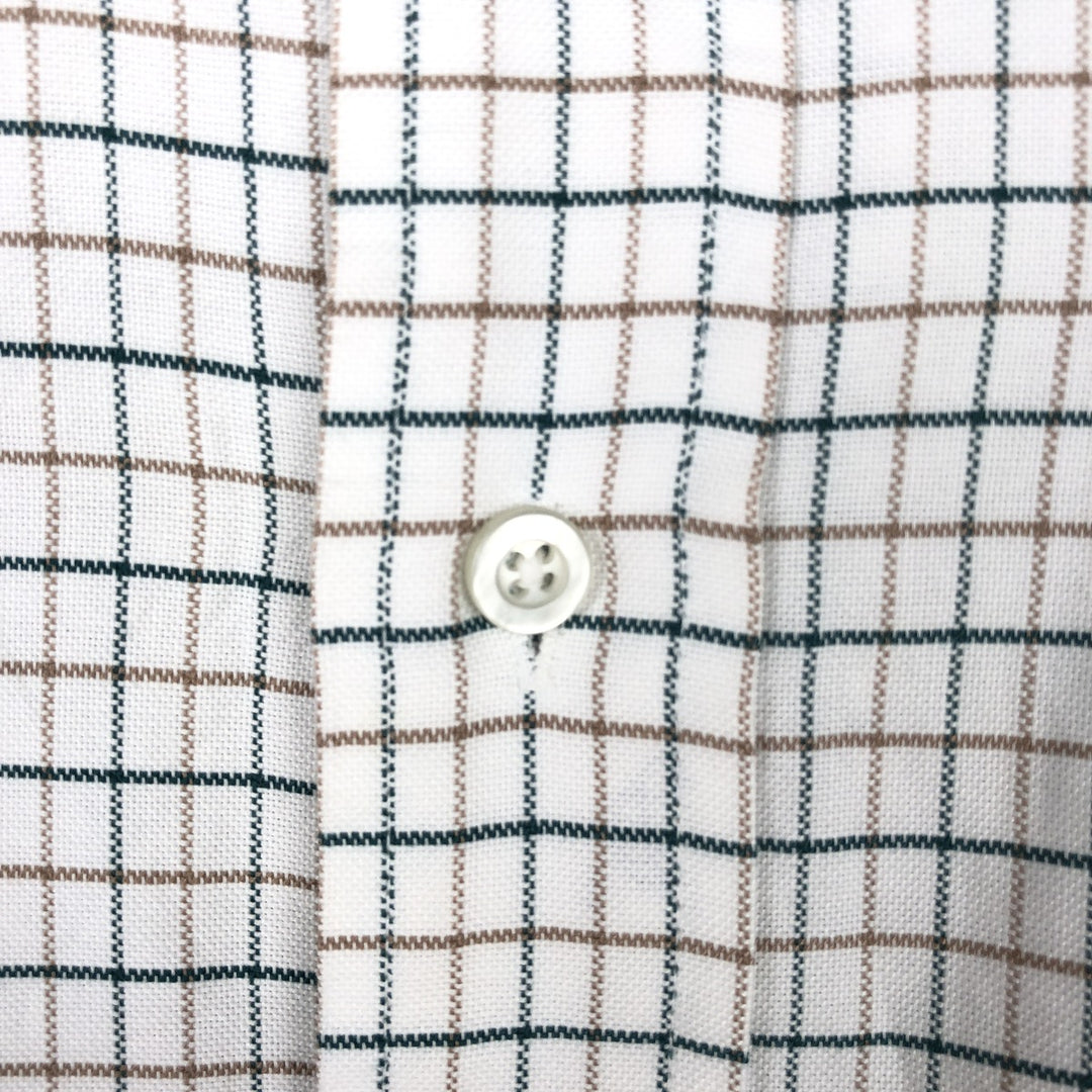 Vintage 70s-80'S LLBean long-sleeved button-down check shirt, Made in USA, Men's XL cotton white type Vintage Second Hand