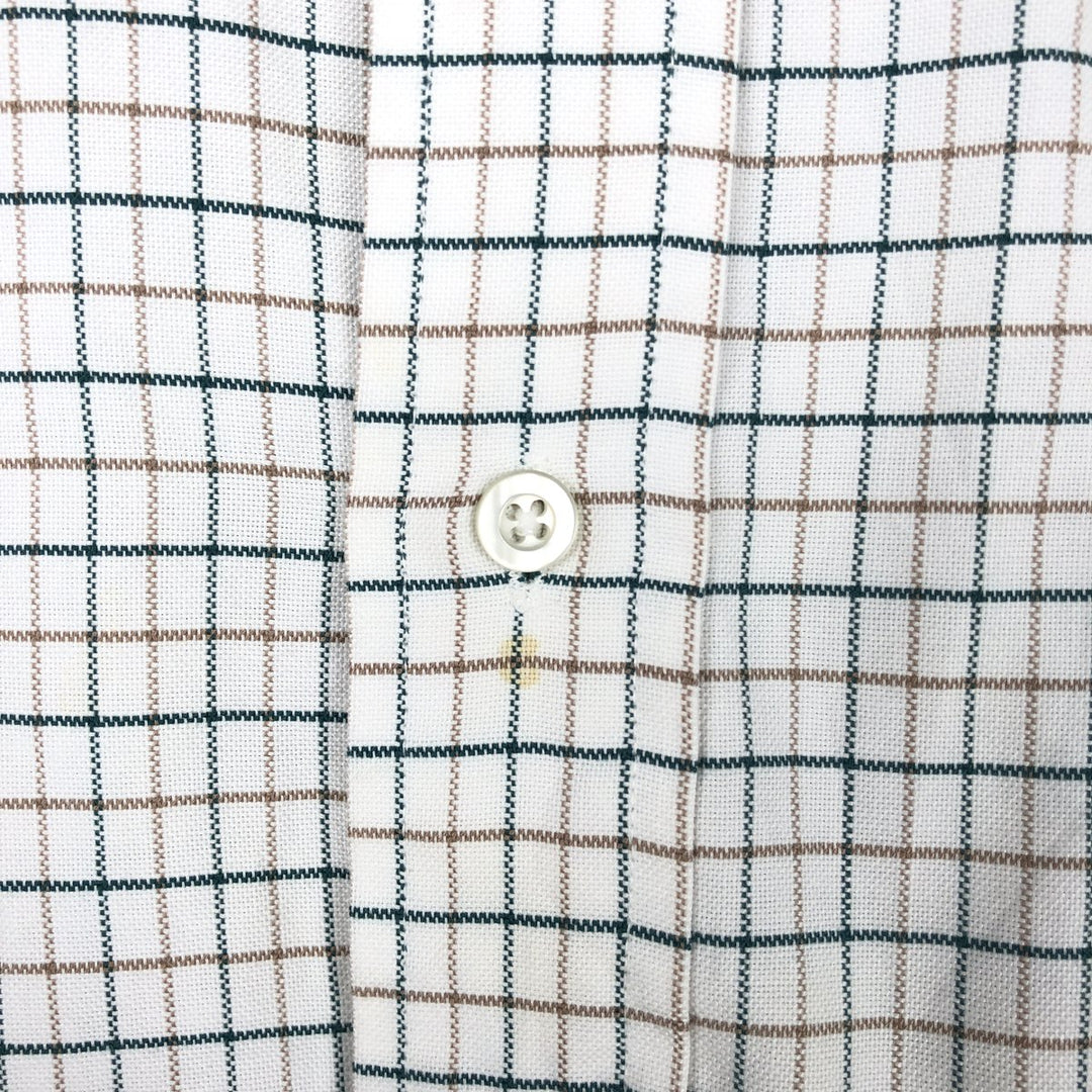 Vintage 70s-80'S LLBean long-sleeved button-down check shirt, Made in USA, Men's XL cotton white type Vintage Second Hand