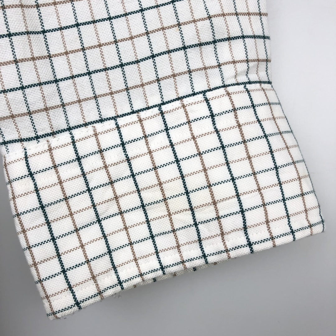 Vintage 70s-80'S LLBean long-sleeved button-down check shirt, Made in USA, Men's XL cotton white type Vintage Second Hand